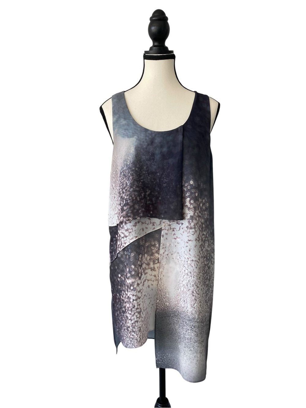 Tiger of Sweden Sleeveless Abstract Gradient Tunic Top - brown & gray